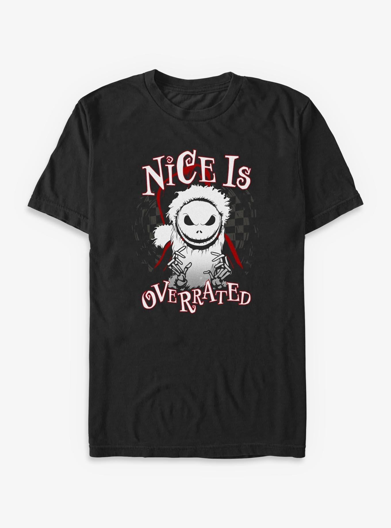 Disney The Nightmare Before Christmas Santa Jack Nice Is Overrated Big Tall T-Shirt T-Shirt | High-Quality Print | Great Gift Idea