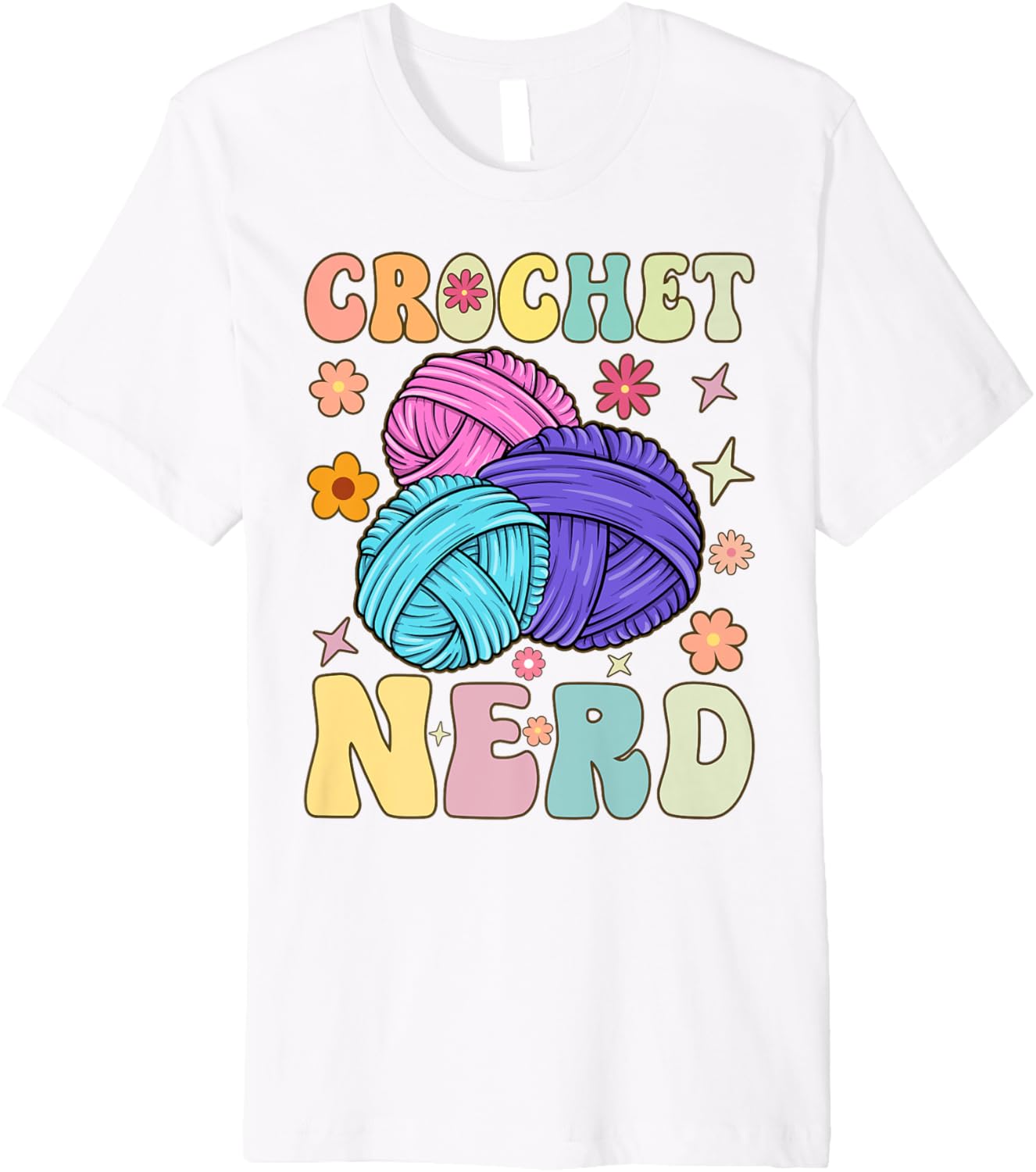 Crochet Nerd Groovy Crocheting Knitting Yarn Lover Premium