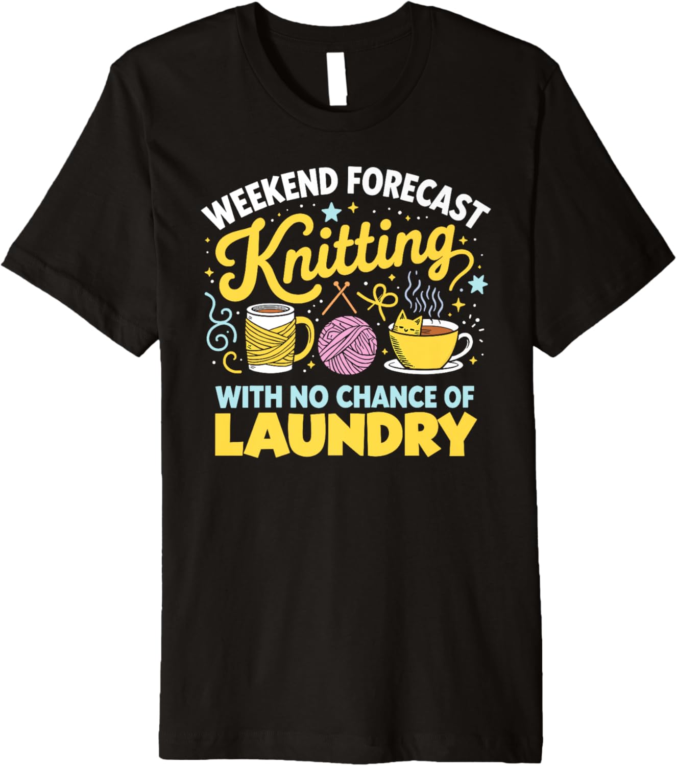 Weekend Forecast Knitting Funny Yarn Lover Design Premium