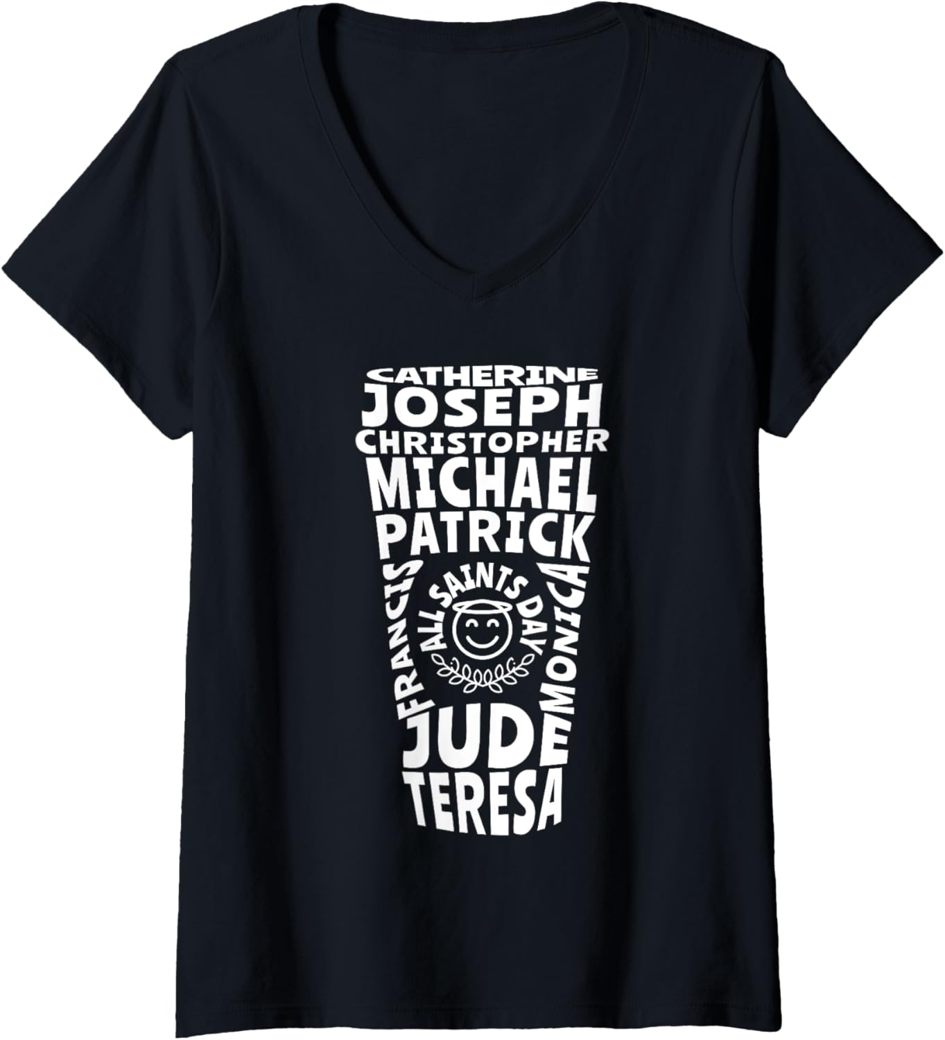 All Saints Day Coffee Cup Catholic St Francis Michael Joseph V-Neck