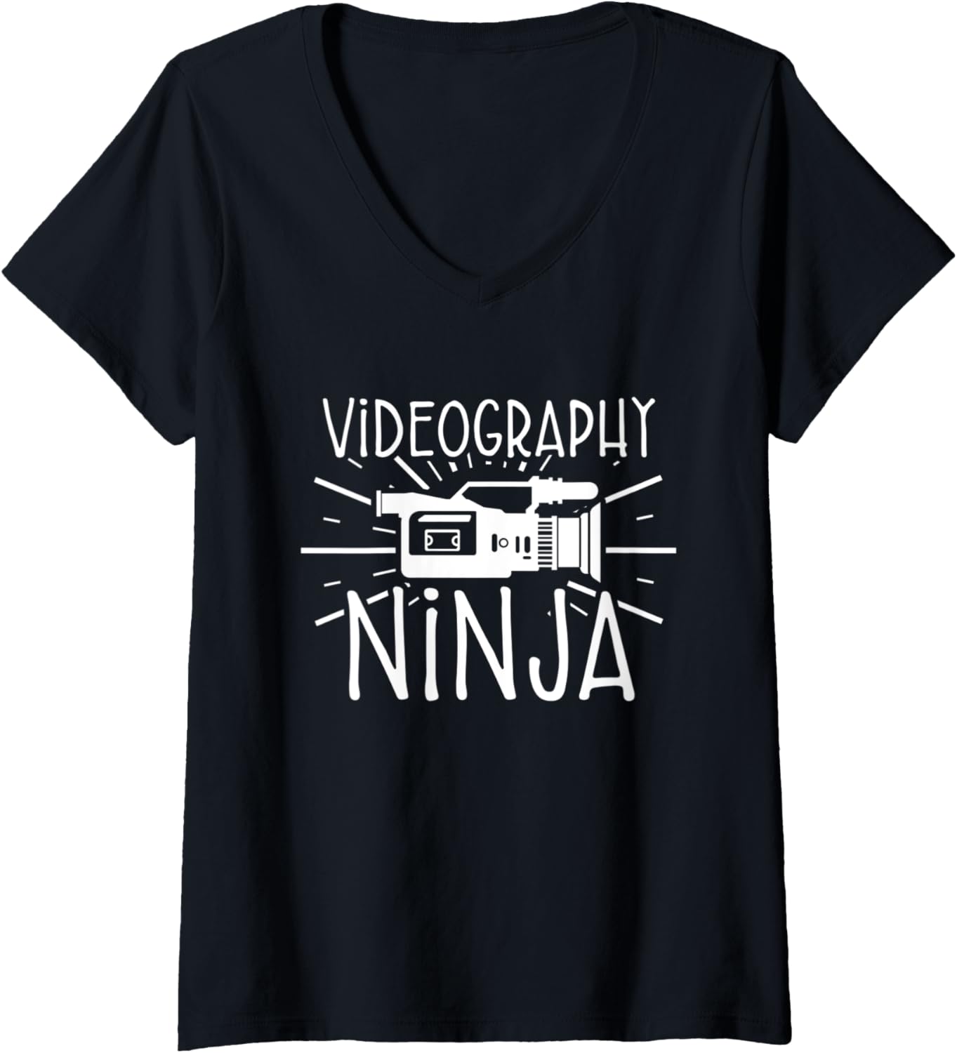Womens Videographer Ninja Videography Filmmaker V-Neck