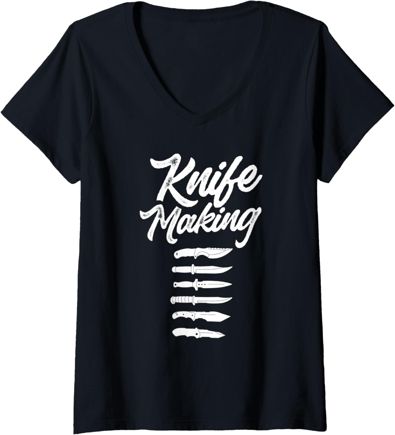 Womens Knife Making Hobby Lover Maker Knives V-Neck