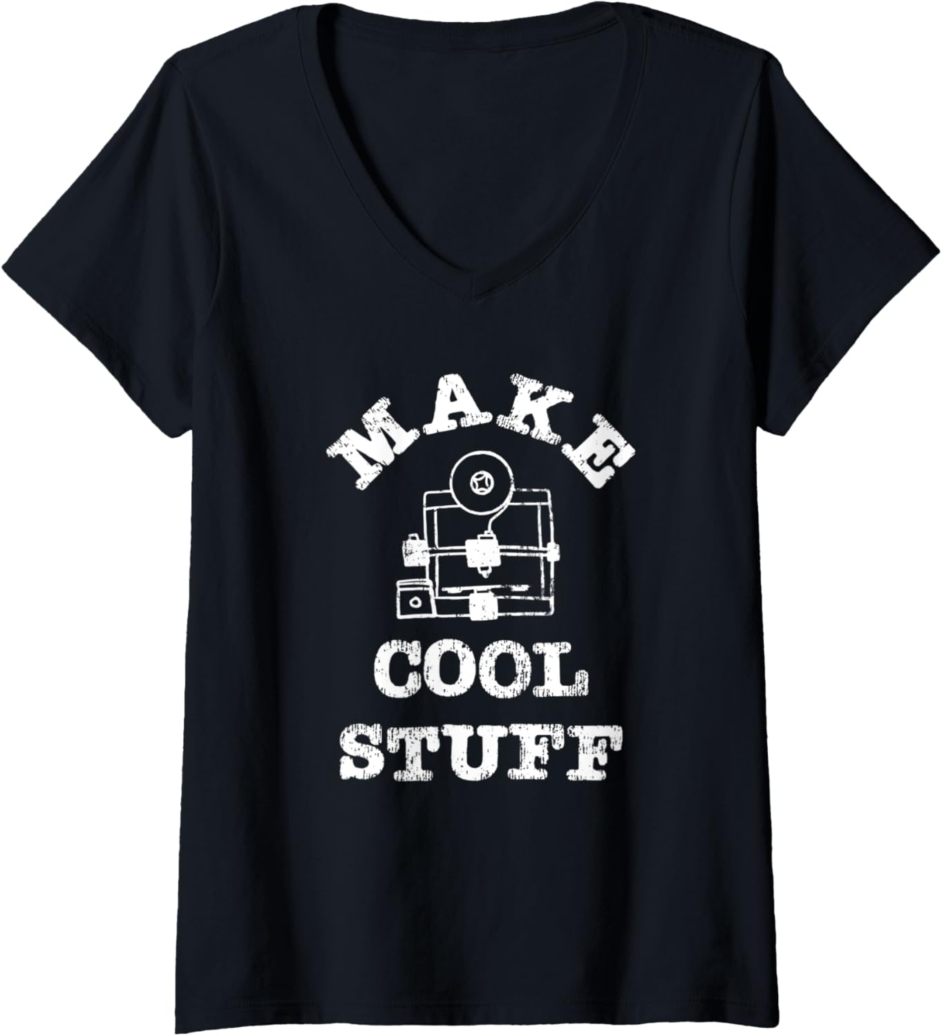 Womens Make Cool Stuff 3D Printing Engineer and Maker V-Neck