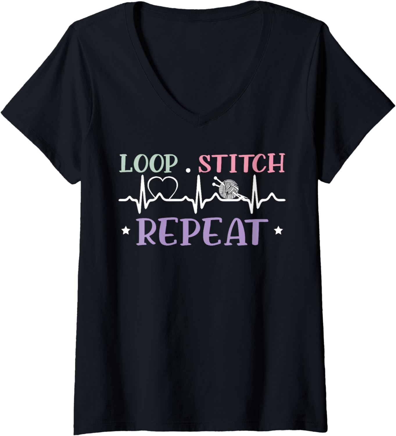 Crocheting Crochet Crafty Knitter Yarn Collector Knitting V-Neck