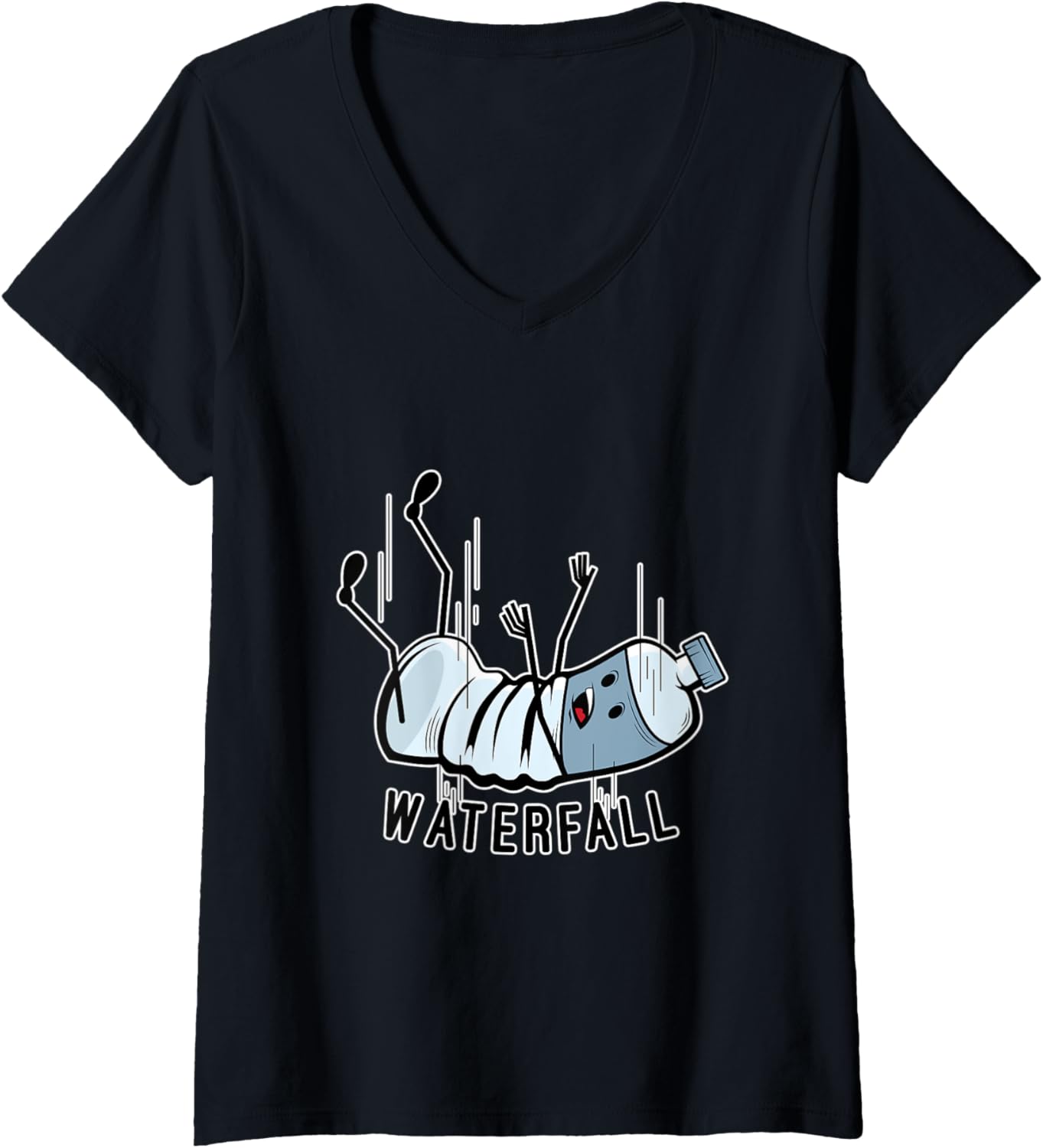 Womens Waterfall Food Pun Maker V-Neck