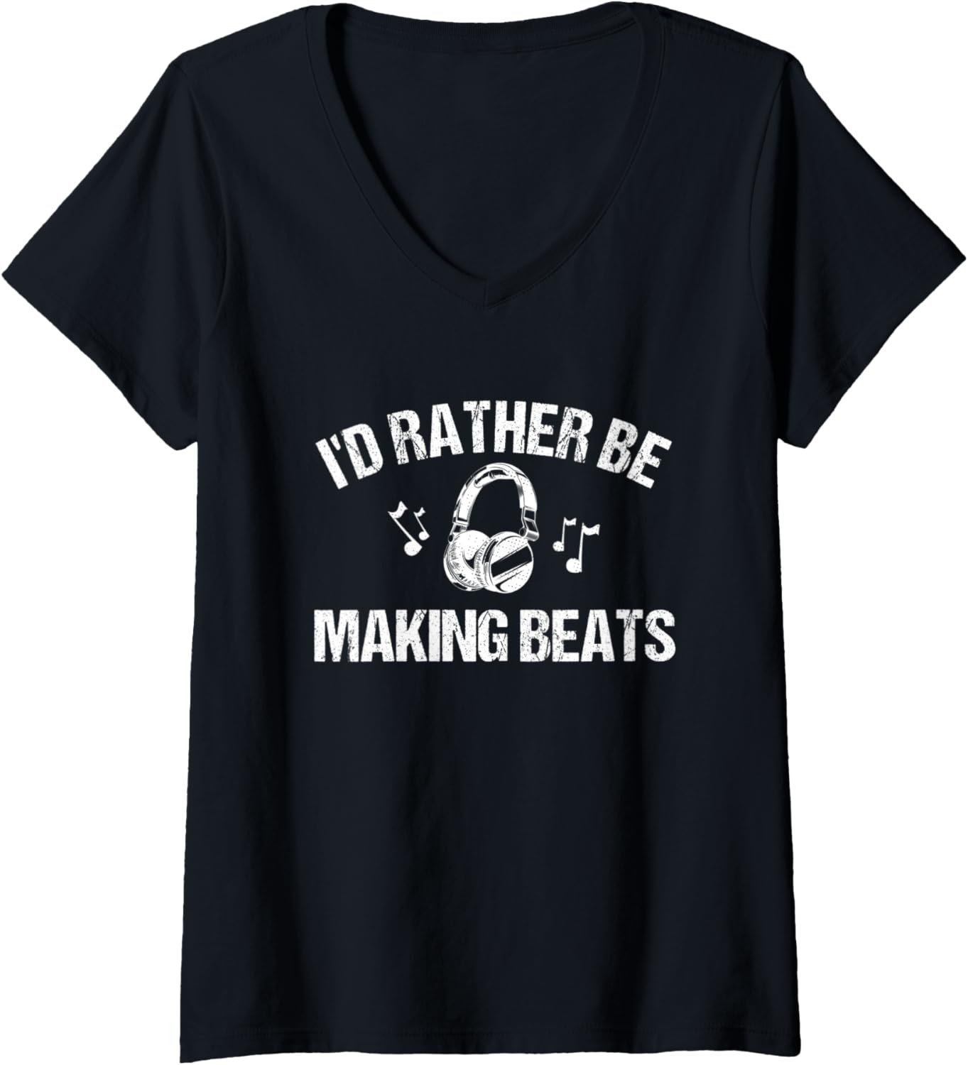 Womens I'd Rather Be Making Beats | Beat Maker V-Neck