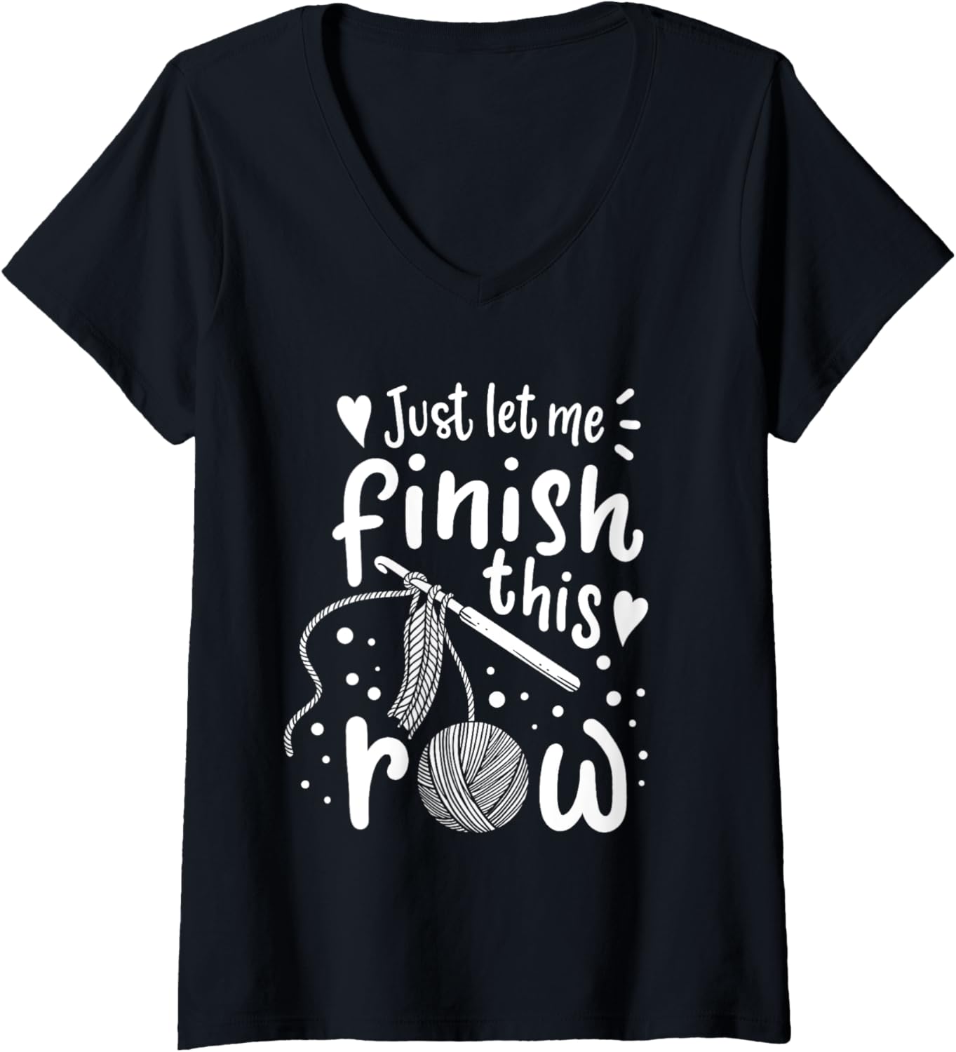 Womens Knitting Crocheting Yarn Funny V-Neck