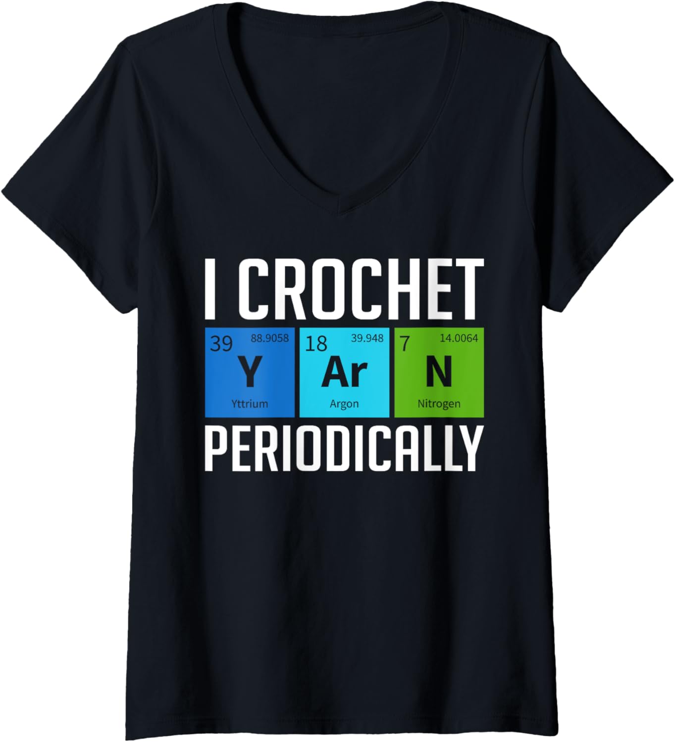 Womens I Crochet Periodically Yarn Lover Funny Crocheting V-Neck