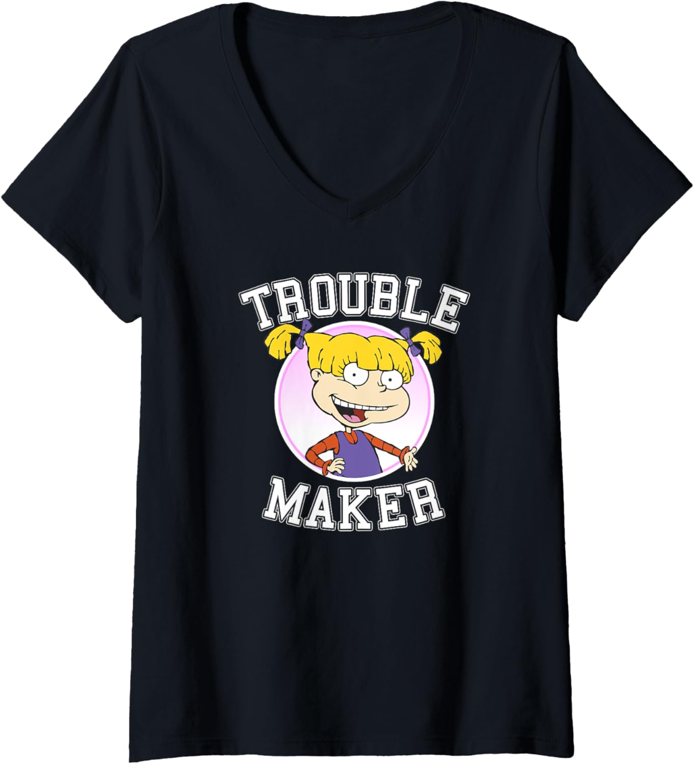 Rugrats Angelica Trouble Maker Collegiate V-Neck