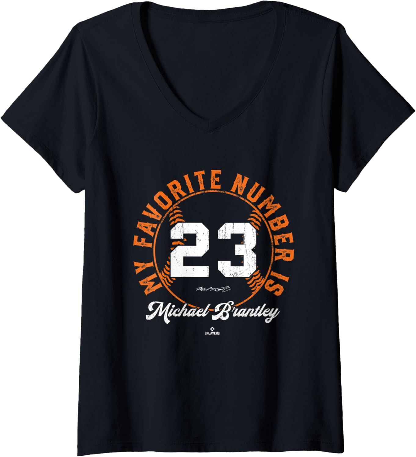 Womens My Favorite Number is 23 Michael Brantley Houston MLBPA V-Neck
