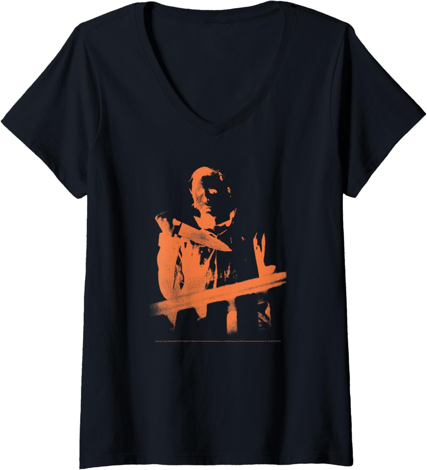 Womens Halloween Michael Myers Inverted V-Neck