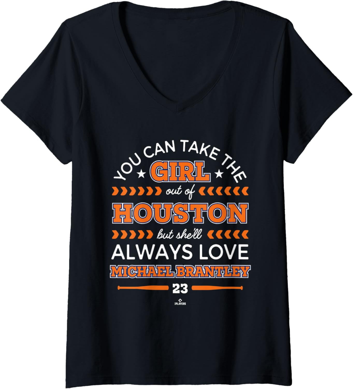 Womens She'll Always Love Michael Brantley Houston MLBPA V-Neck