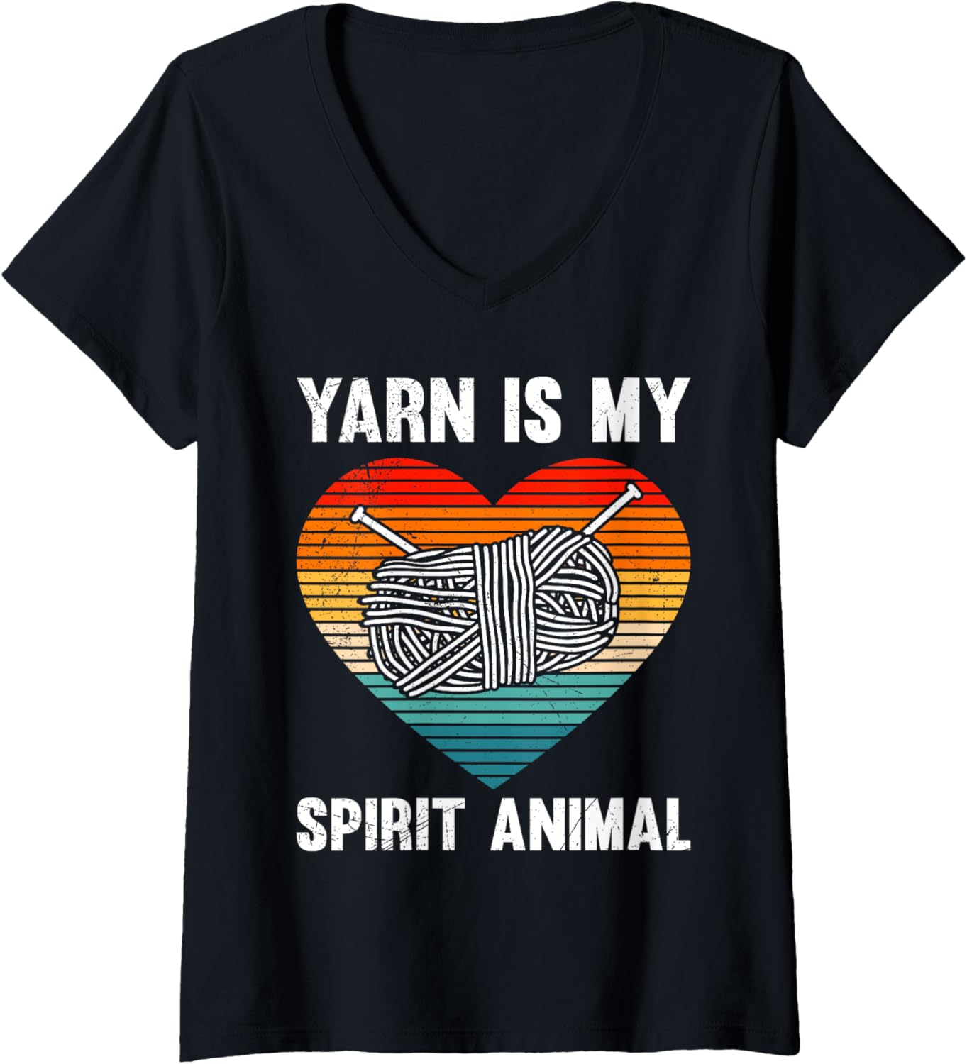 Womens Yarn Collector YARN IS MY SPIRIT ANIMAL Yarn Collection V-Neck