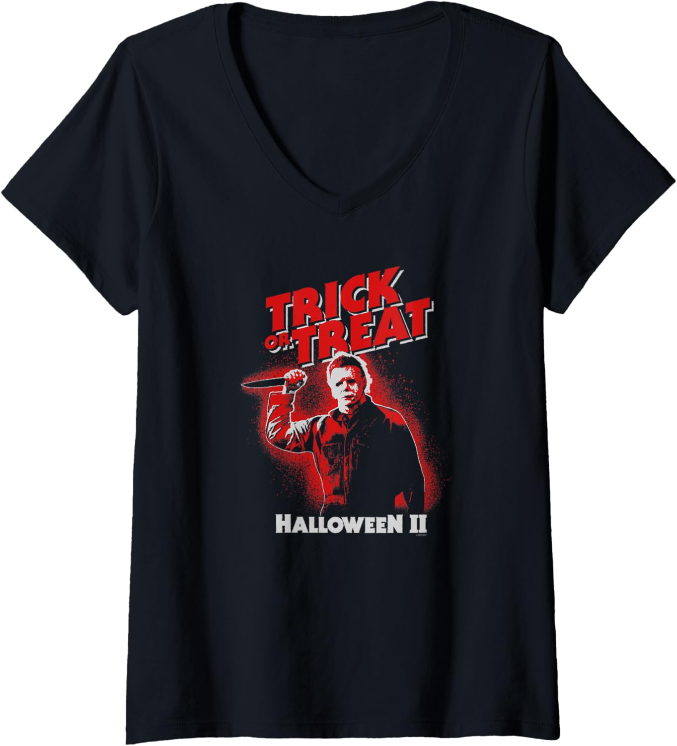 Womens Universal Monsters Halloween 2 Michael Knife Pose V-Neck