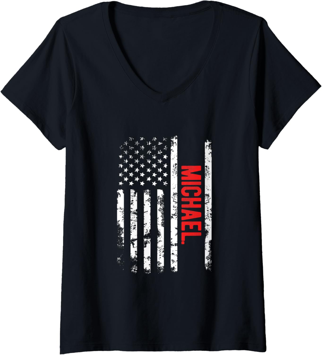 USA Flag Michael Gift V-Neck