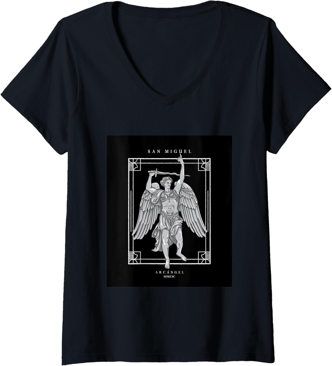 Womens San Miguel Arcangel, Archangel Michael V-Neck