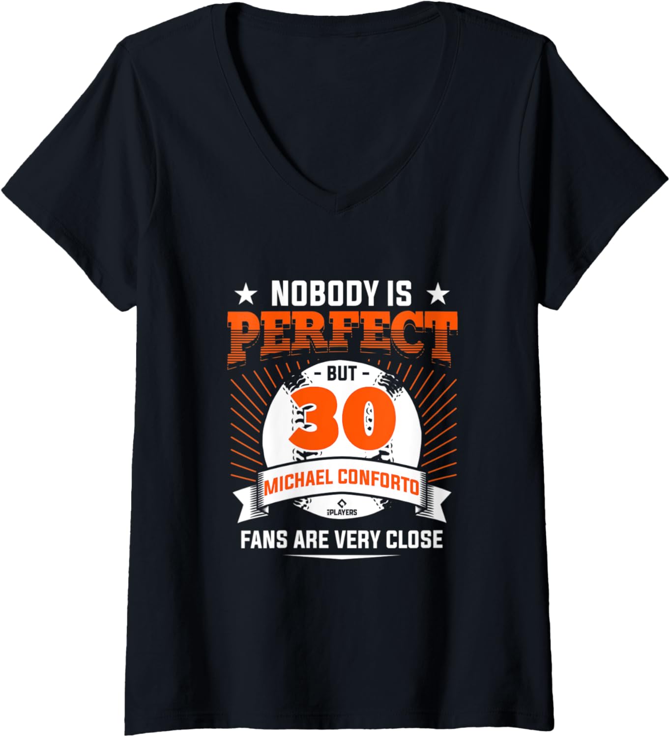 Womens Nobody Is Perfect Michael Conforto MLBPA New York V-Neck