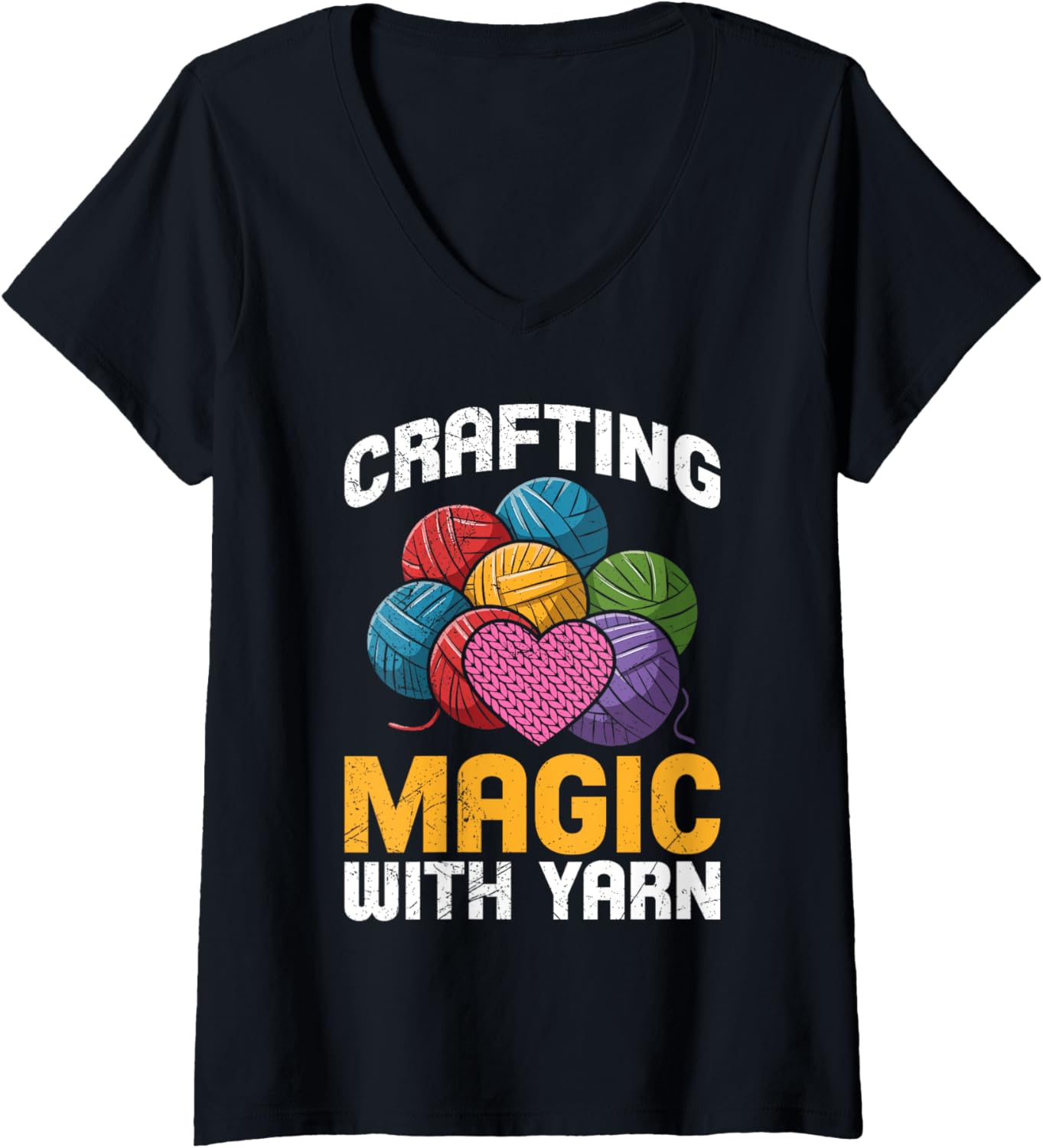 Womens Yarn Collection CRAFTING MAGIC WITH YARN Yarn Collector V-Neck