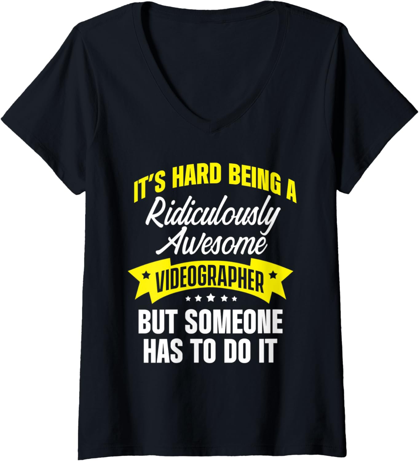 Womens Videographer Awesome Videography Filmmaker V-Neck