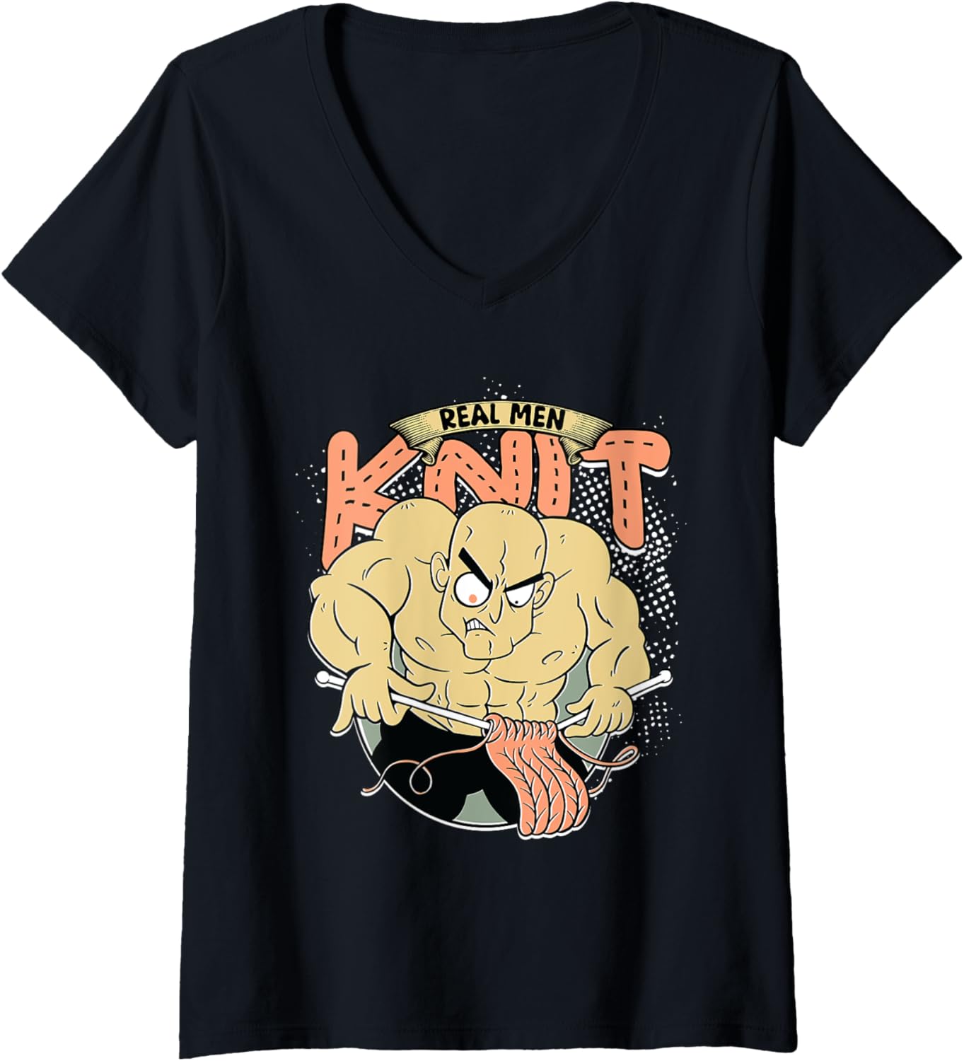 Womens Knitting Yarn Knitter Real men knit V-Neck