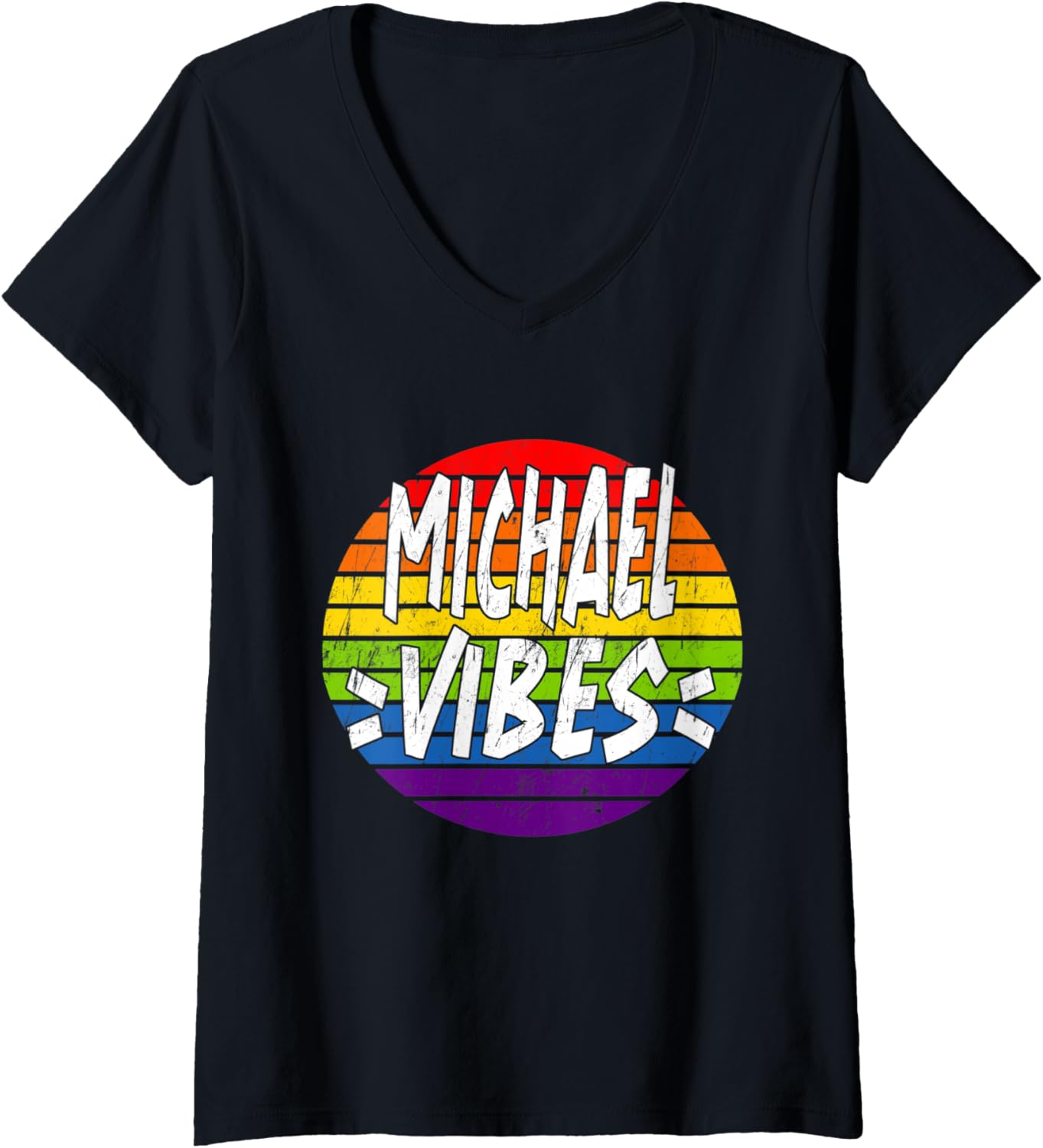 Womens Michael Vibes Matching Squad Family Reunion Last Name V-Neck