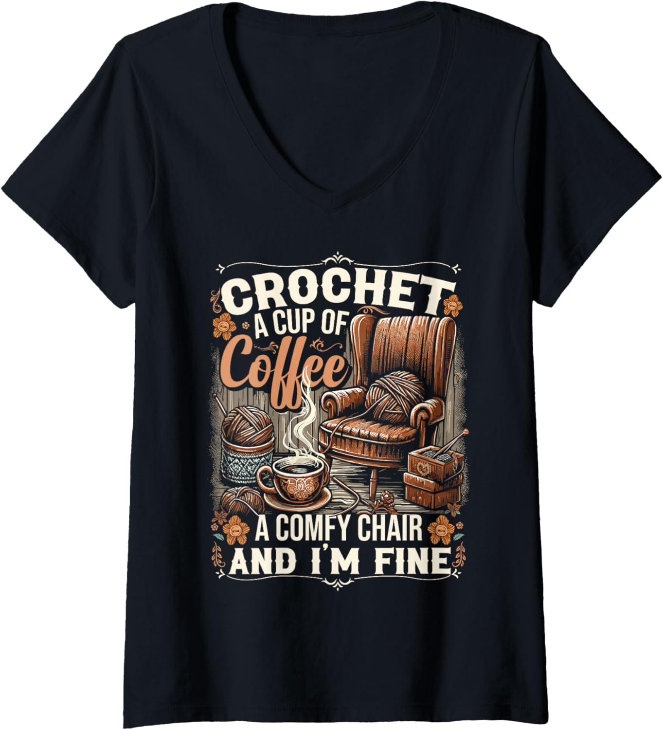 Womens Yarn Crochet Crocheting V-Neck