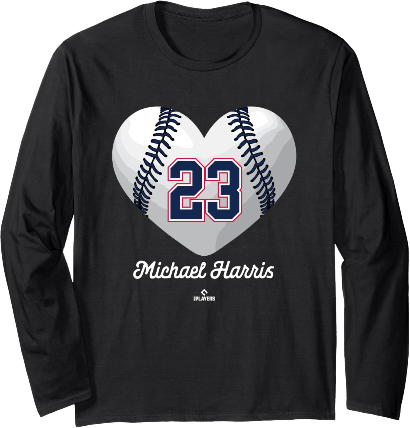 Baseball Heart Number Michael Harris Atlanta MLBPA Long Sleeve