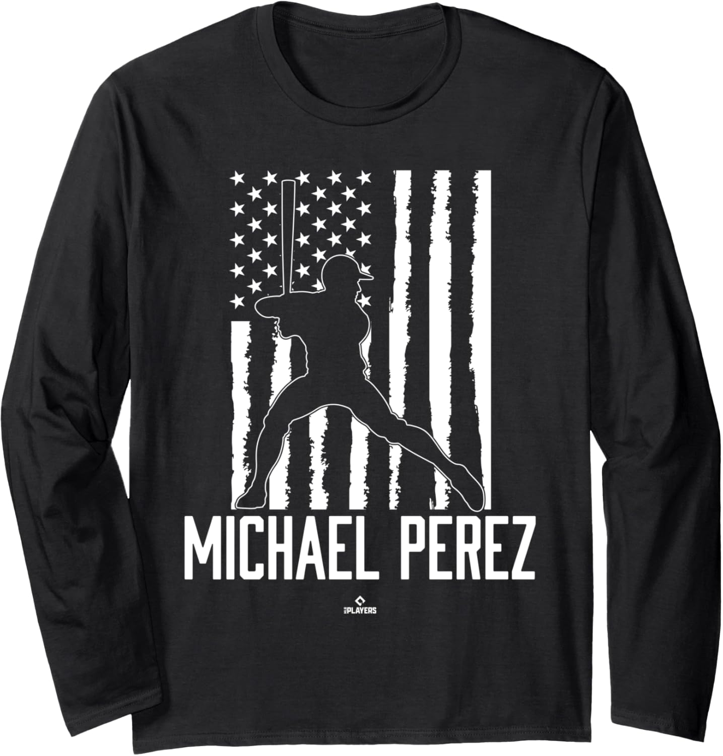 Distressed Flag Swing Michael Perez Prospect Baseball Fan Long Sleeve