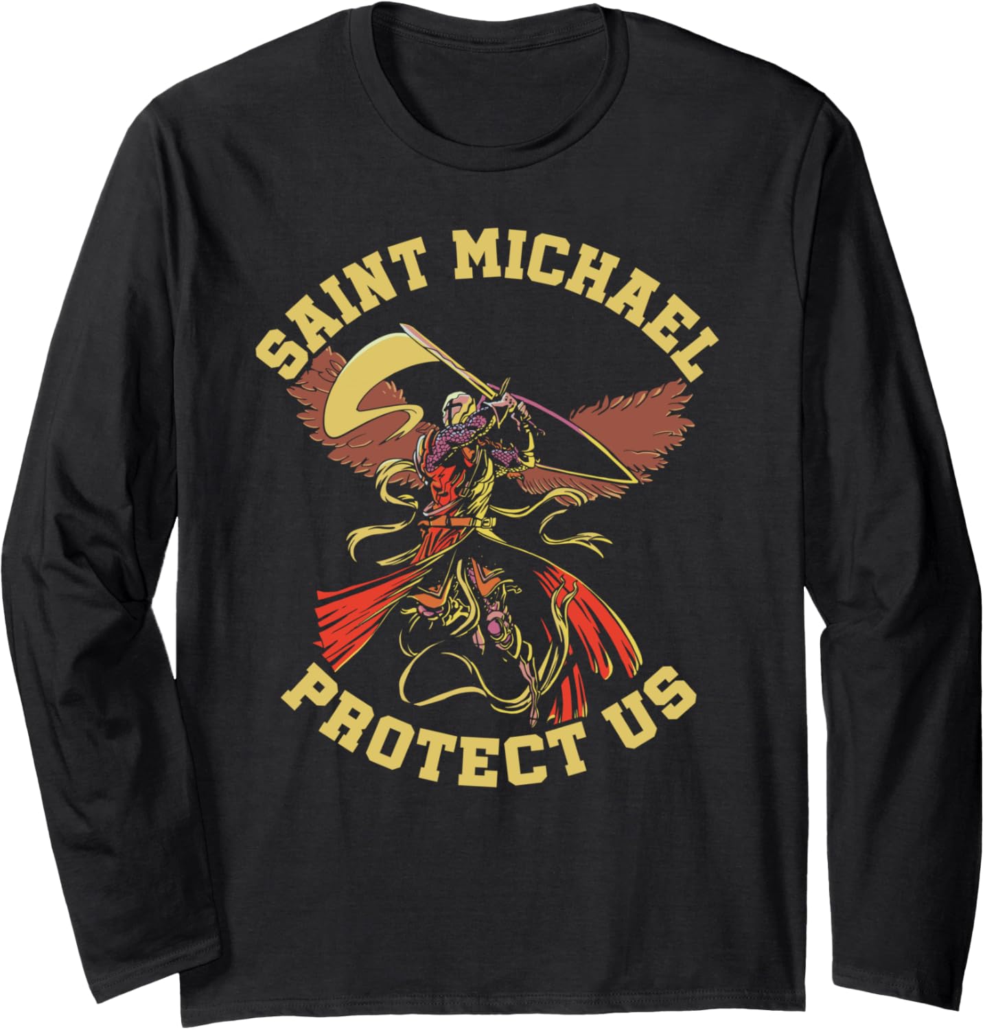Archangel & Warrior St Michael I Saint Michael Protect Us Long Sleeve