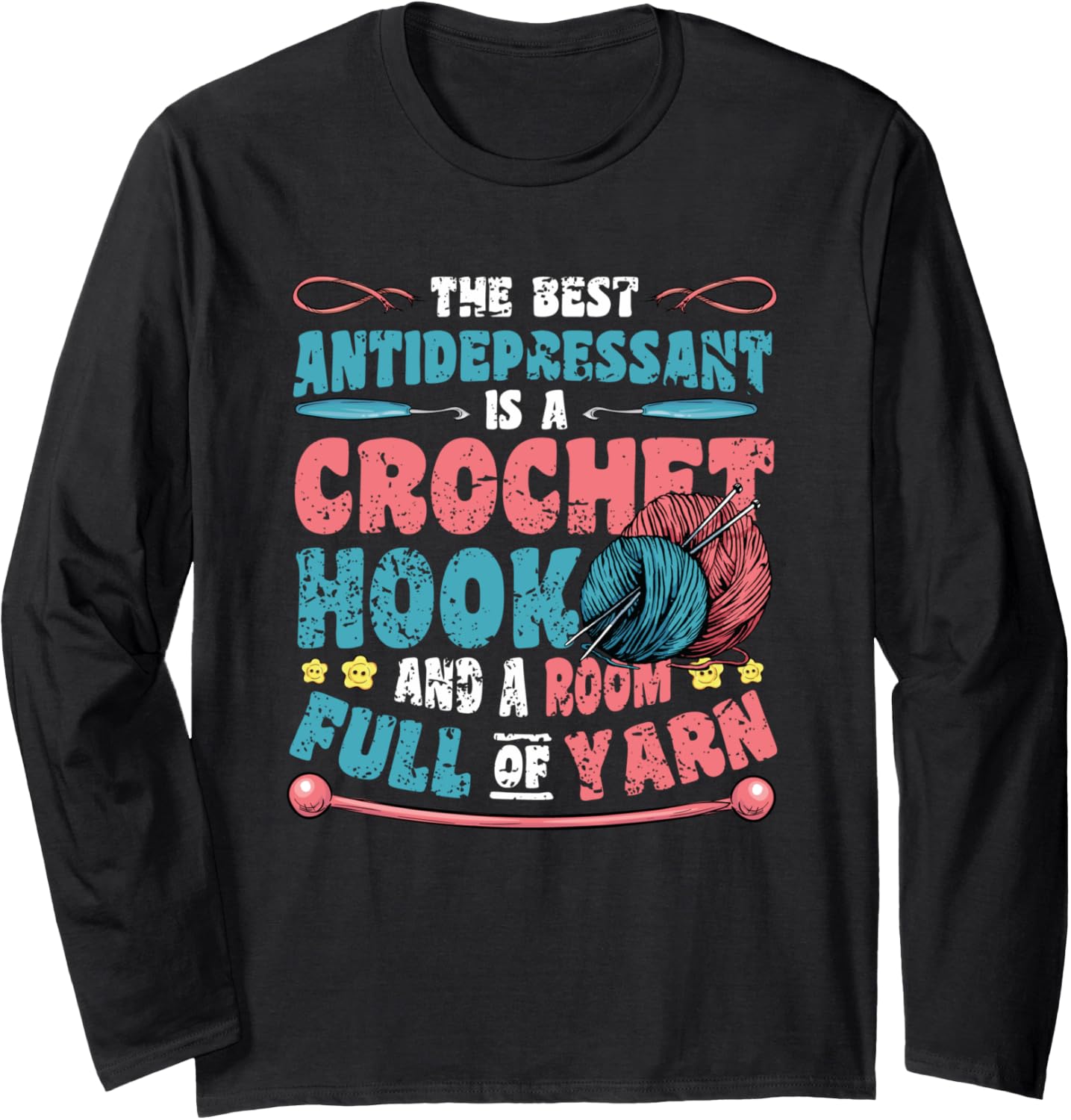 Crochet Hook And Room Full Of Yarn Crochet Long Sleeve