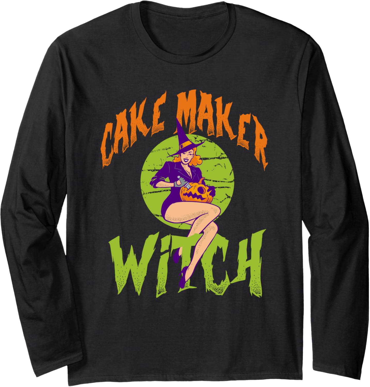 Cake Maker Witch - Funny Cake Maker Halloween Long Sleeve