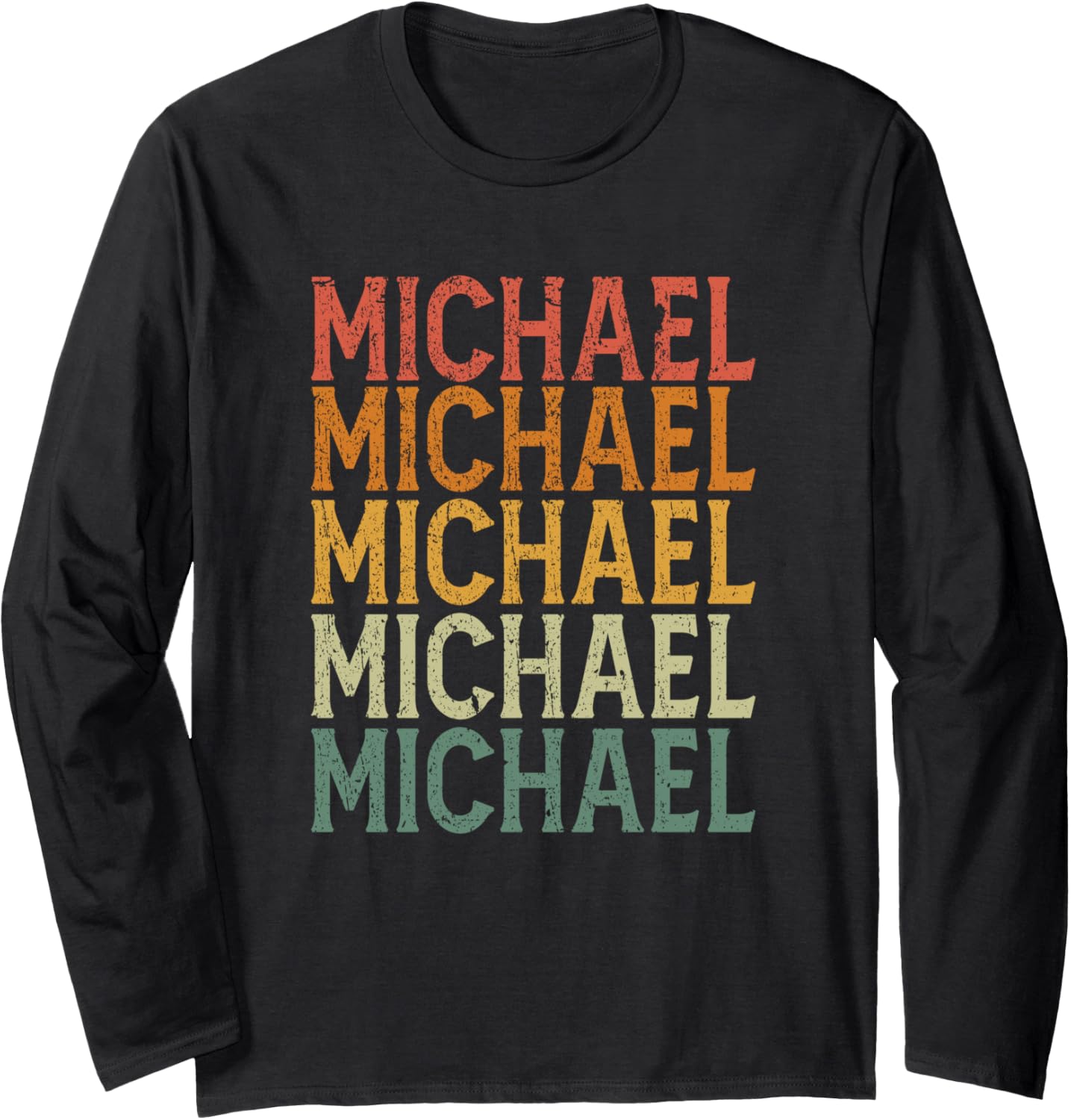 Retro Custom First Name Michael Long Sleeve