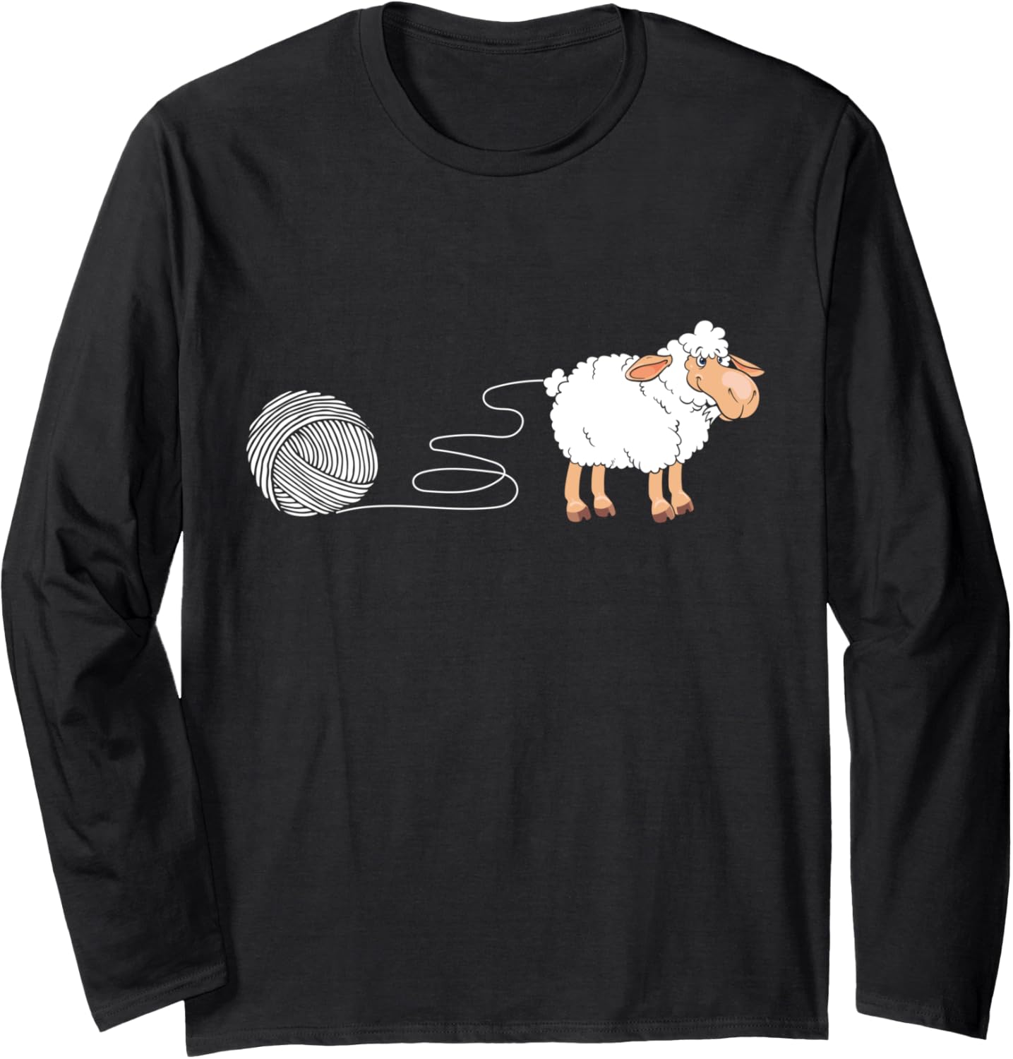 Funny Sheep Yarn Crochet Knitting Lover Crocheting Long Sleeve