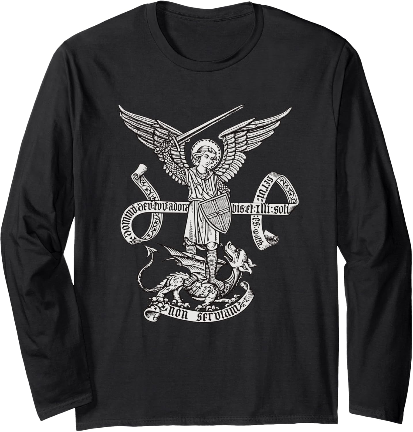 St Michael Archangel Catholic Angel defend us Long Sleeve