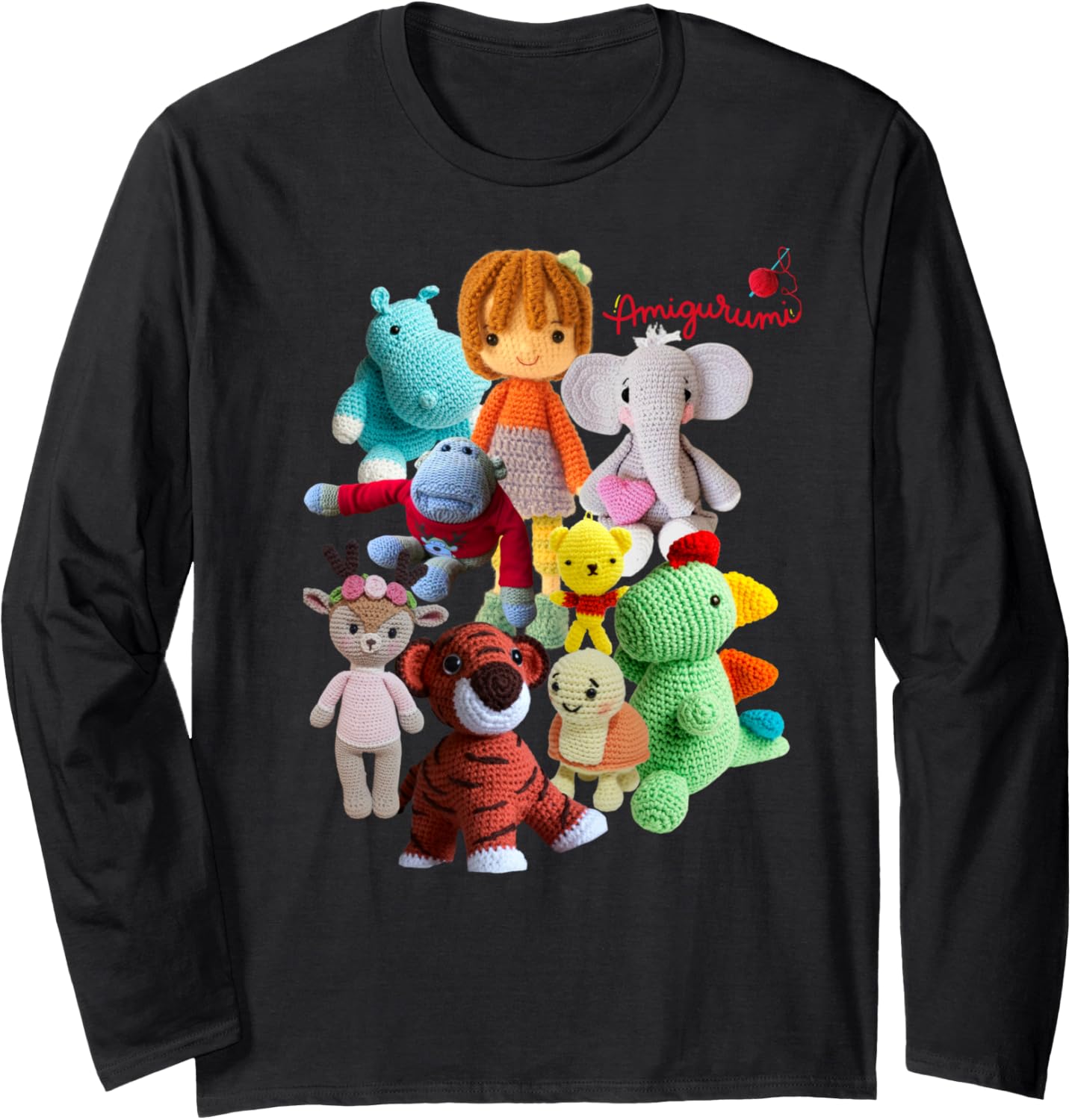 Cute Amugurumi crocheted stuffed animals plush toy yarn doll Long Sleeve