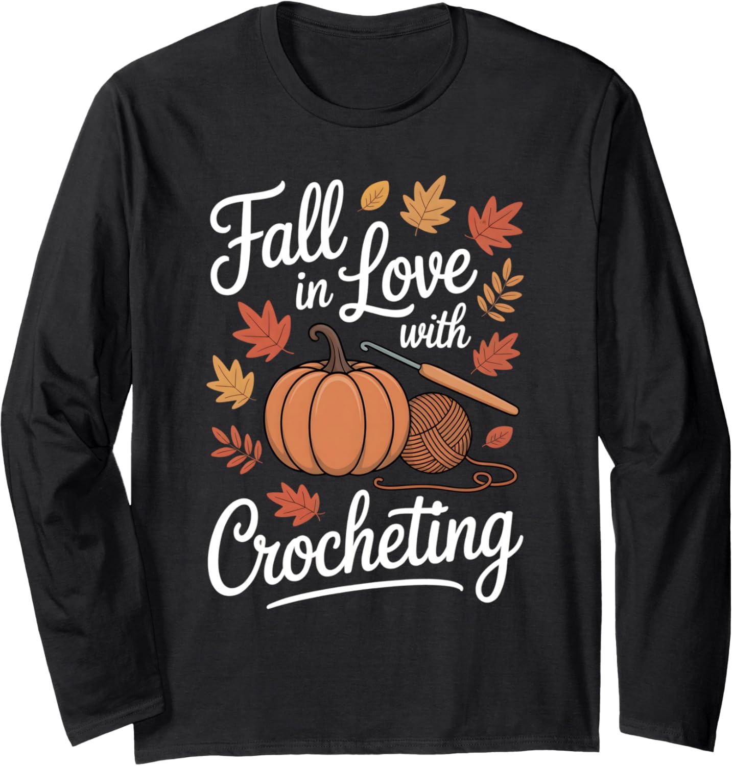Fall in Love with Crocheting Thanksgiving Autumn Yarn Long Sleeve