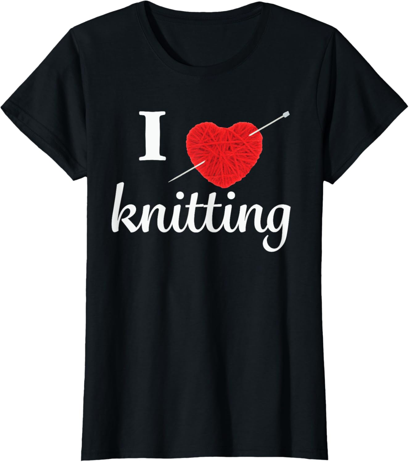 Womens I Love Knitting - Yarn Heart T-Shirt