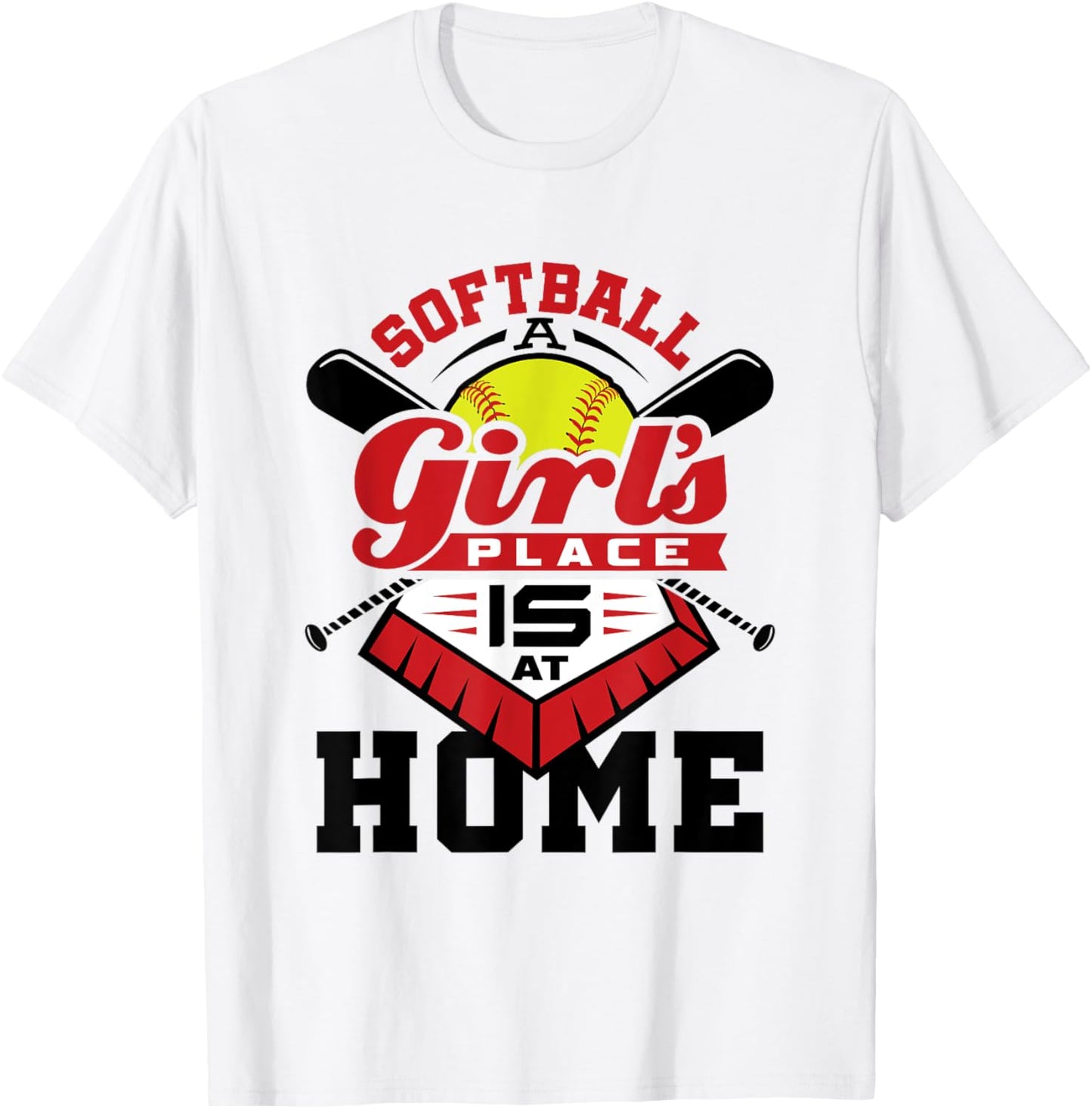 A Girl's Place Is at Home Funny Softball