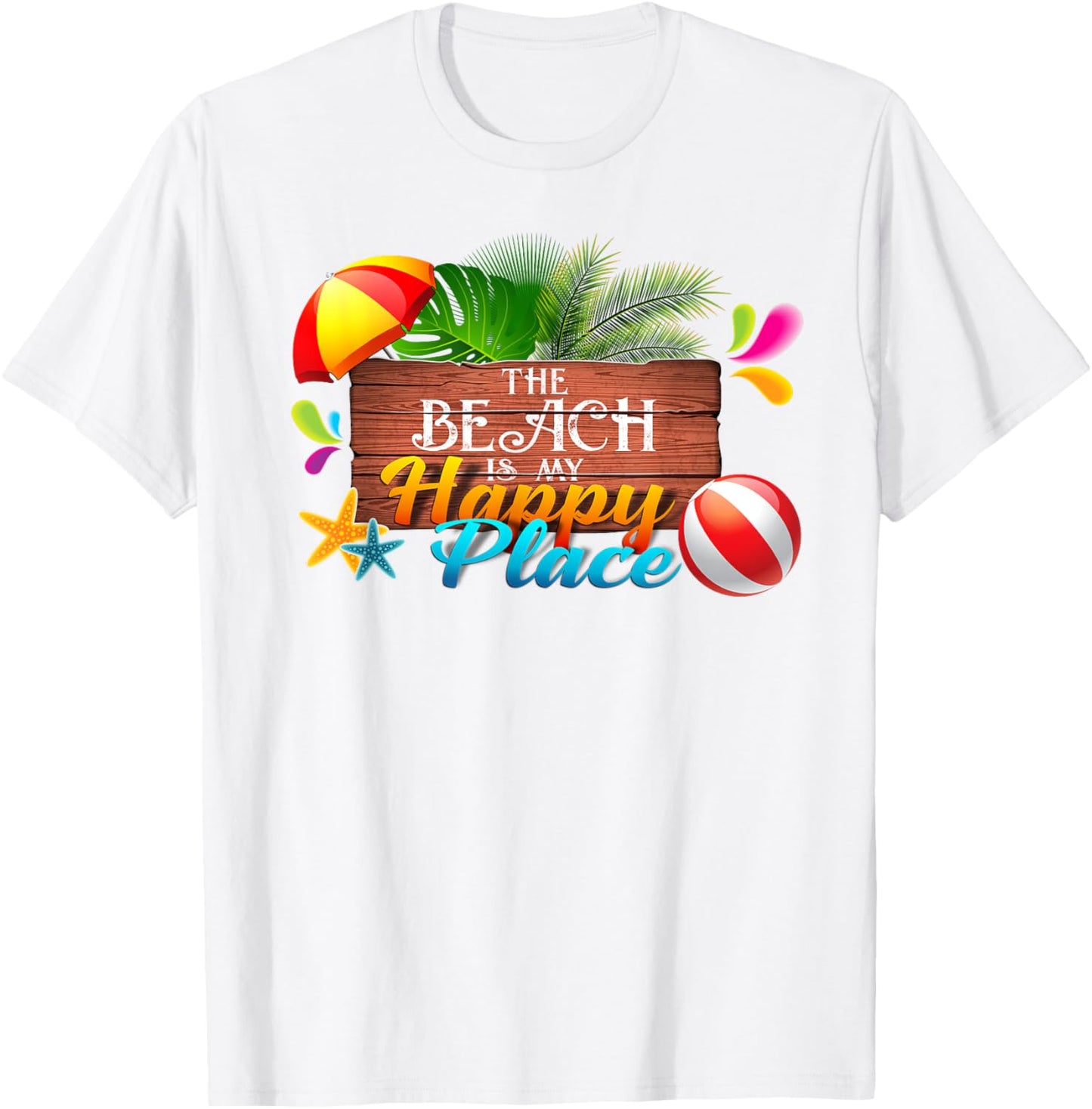 The Beach is My Happy Place Shirt Vacation Summer T-shirt