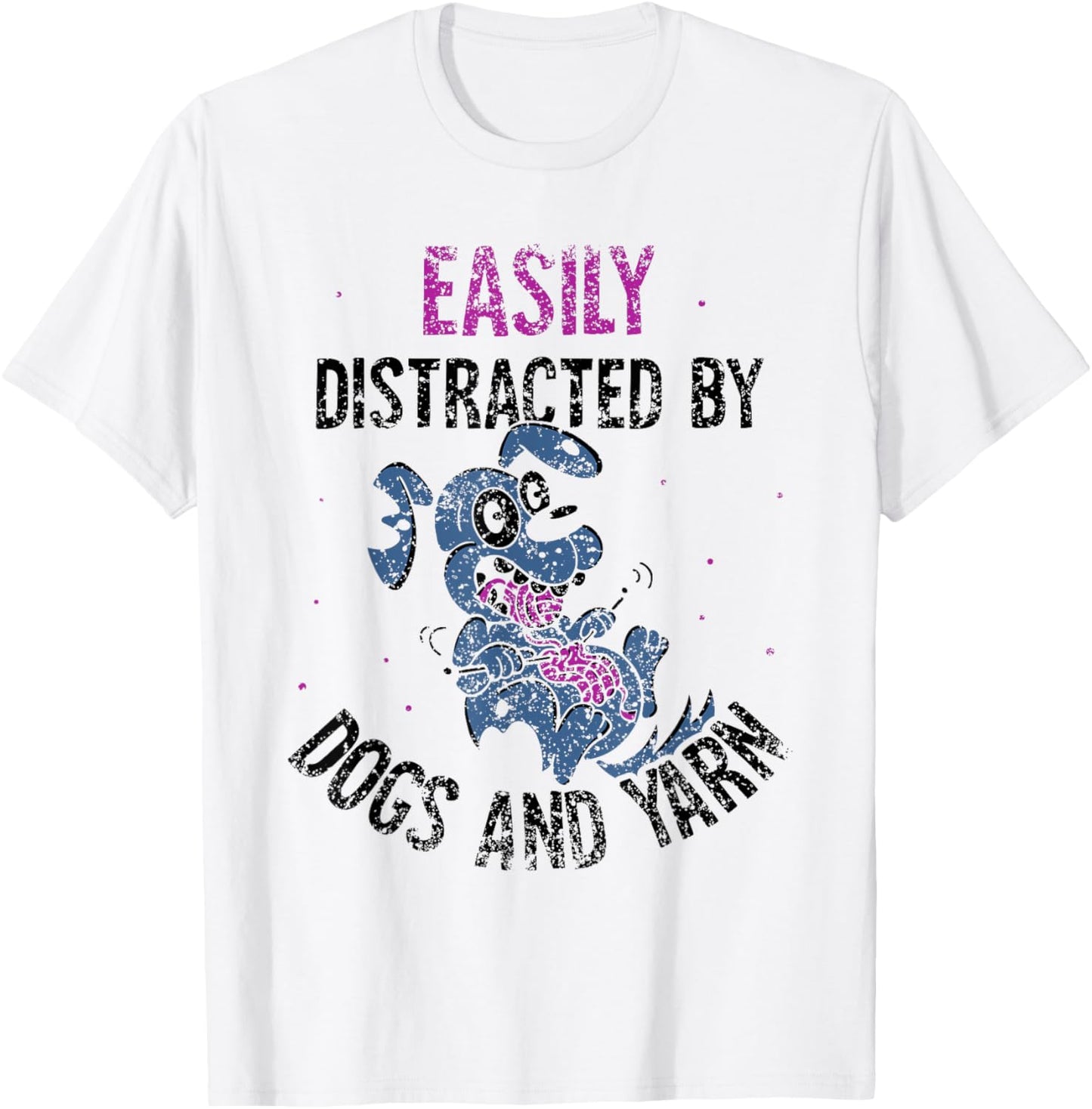 Easily Distracted By Dogs And Yarn Knitter Knit Knitting