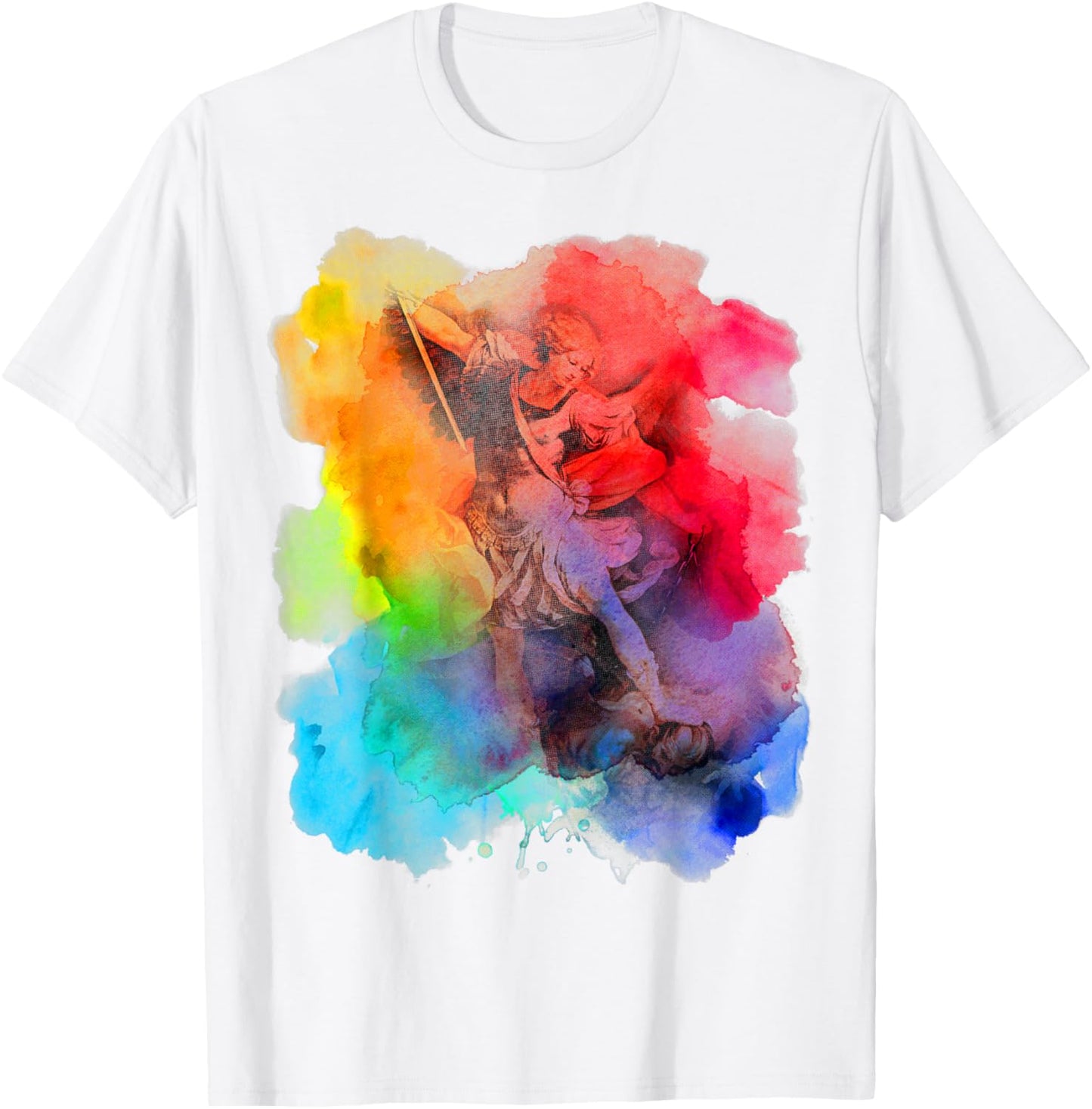 St Michael the Archangel Shirt - Catholic T-Shirt Watercolor
