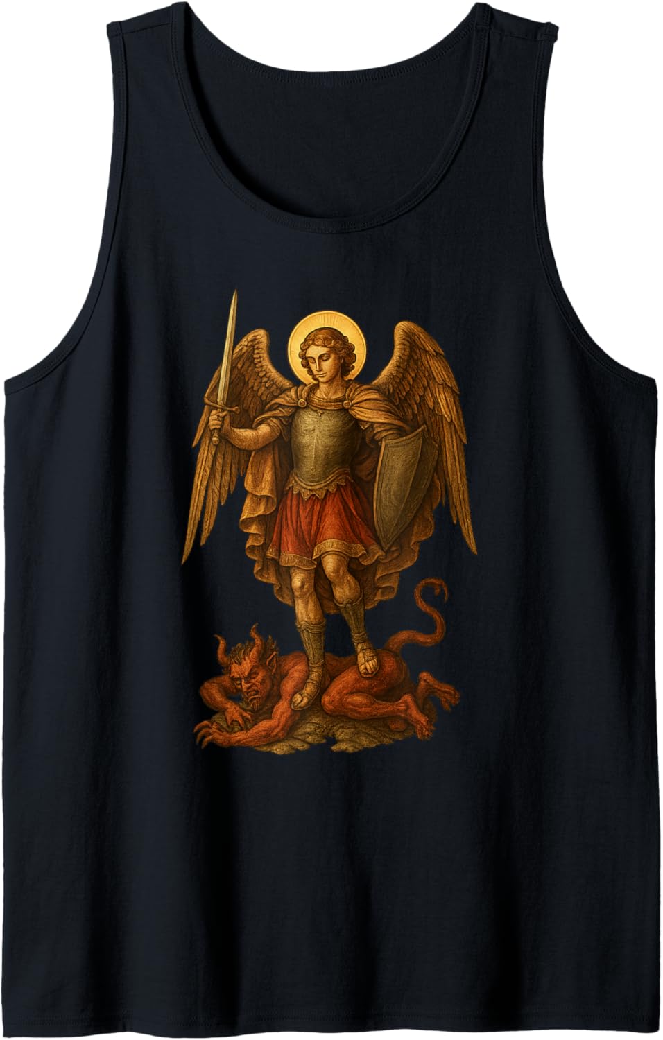 Archangel Michael defeats the devil - St. Michael Tank Top