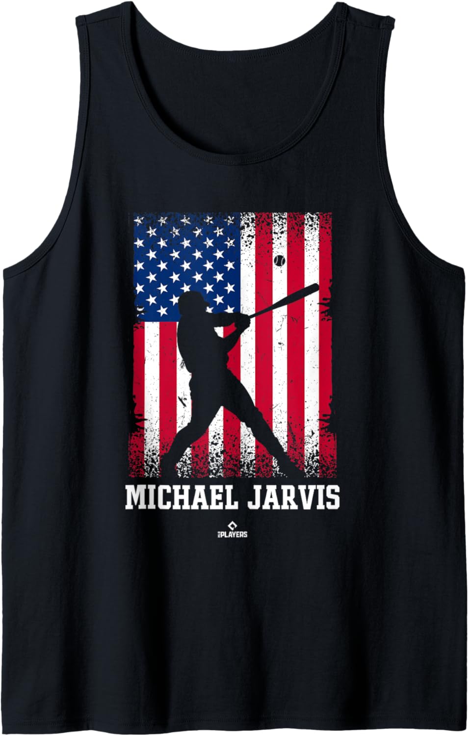 American Flag Swing Michael Jarvis Prospect Baseball Fan Tank Top