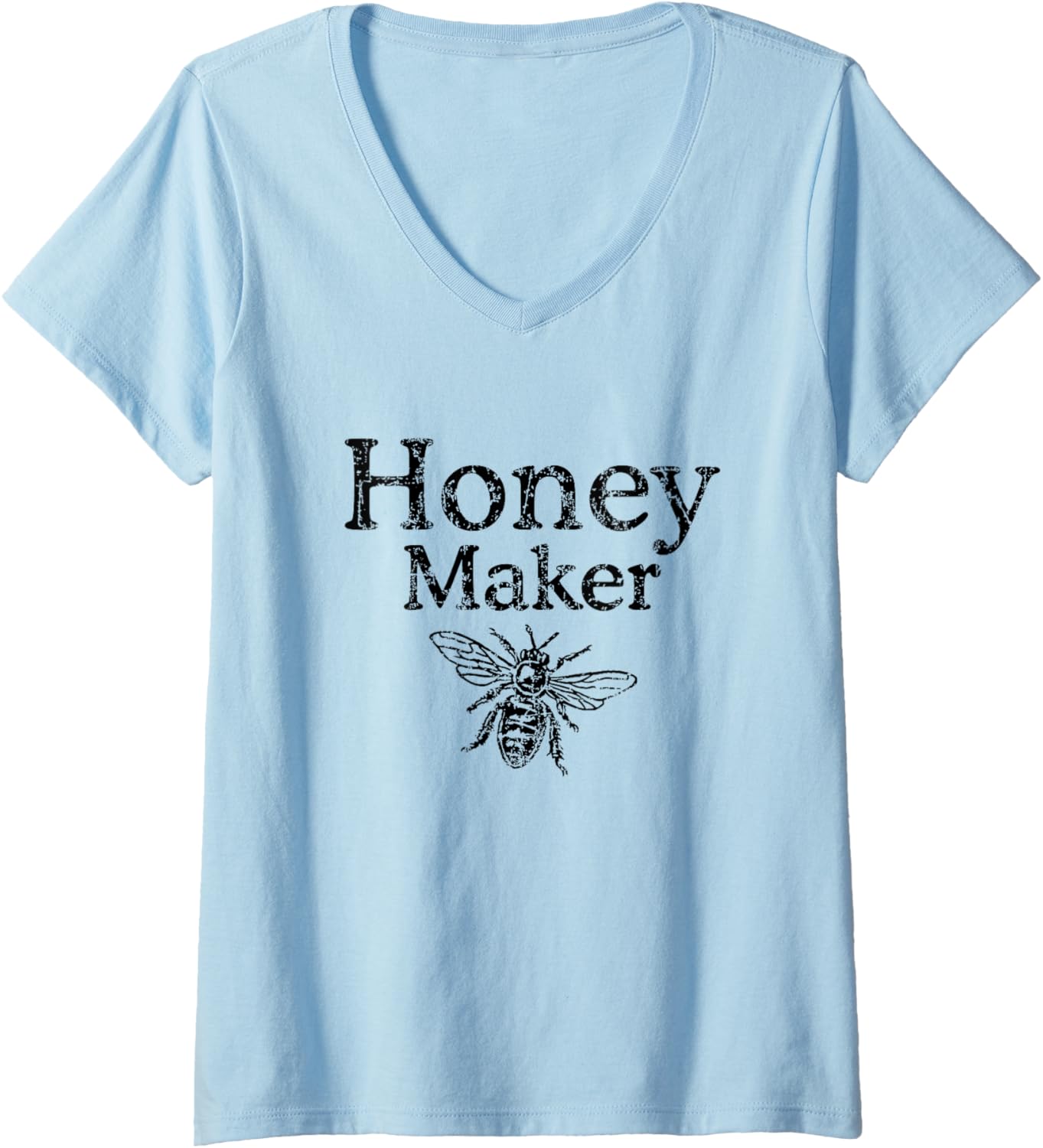 Womens Honey Maker (Vintage Black) Funny Beekeeper V-Neck