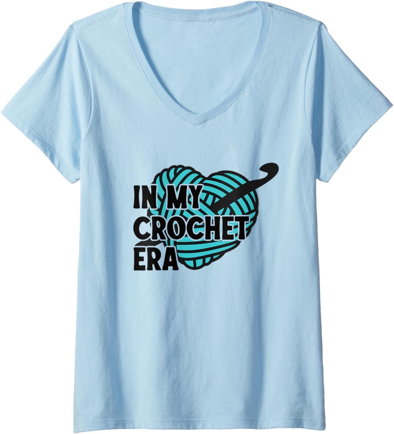 Womens In My Crochet Era Funny Crochet Yarn Knitting V-Neck