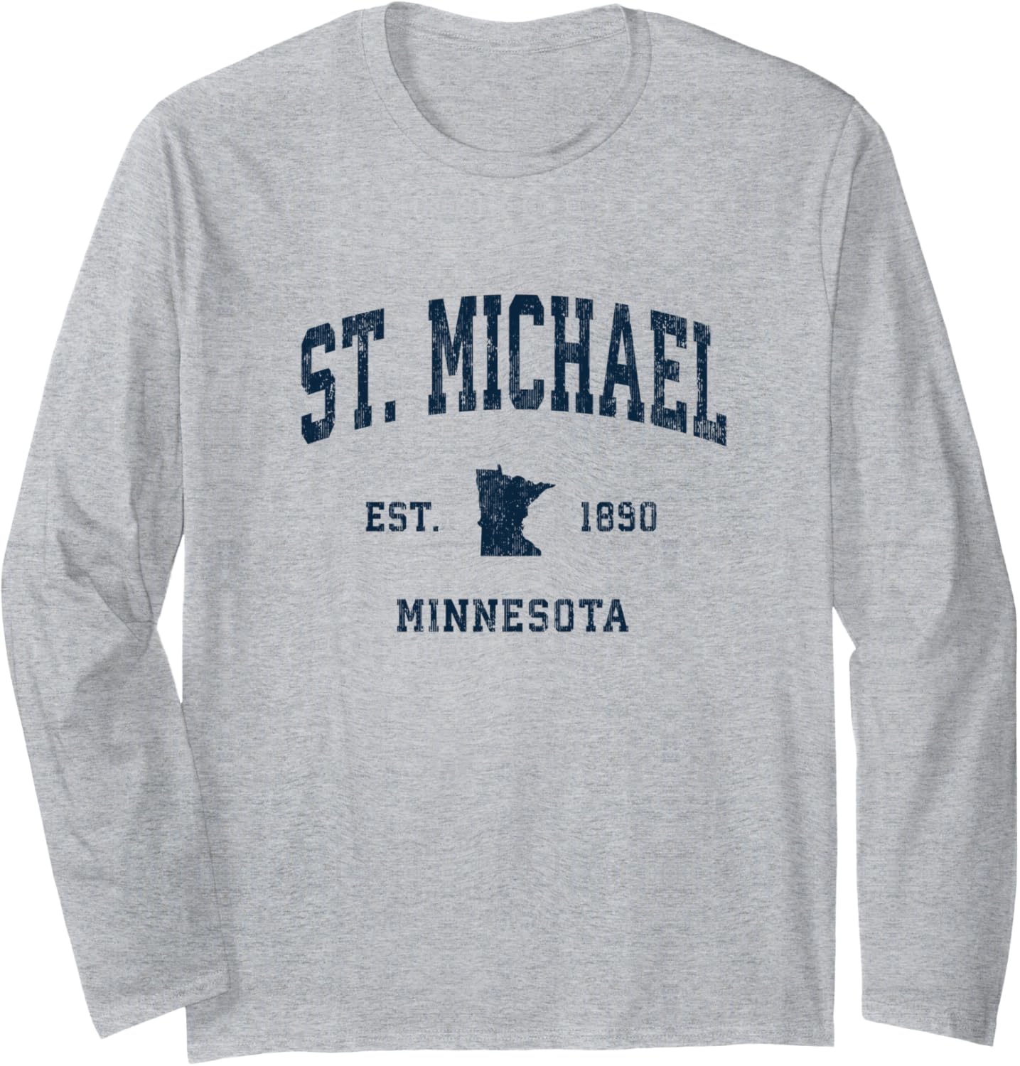 St. Michael Minnesota MN Vintage Athletic Navy Sports Design Long Sleeve