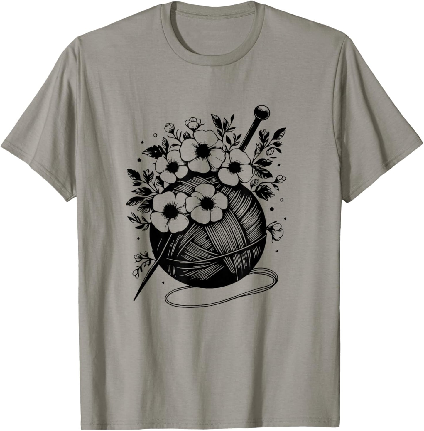 Retro Crafter Mom Graphic design Floral Knitting Yarn Ball