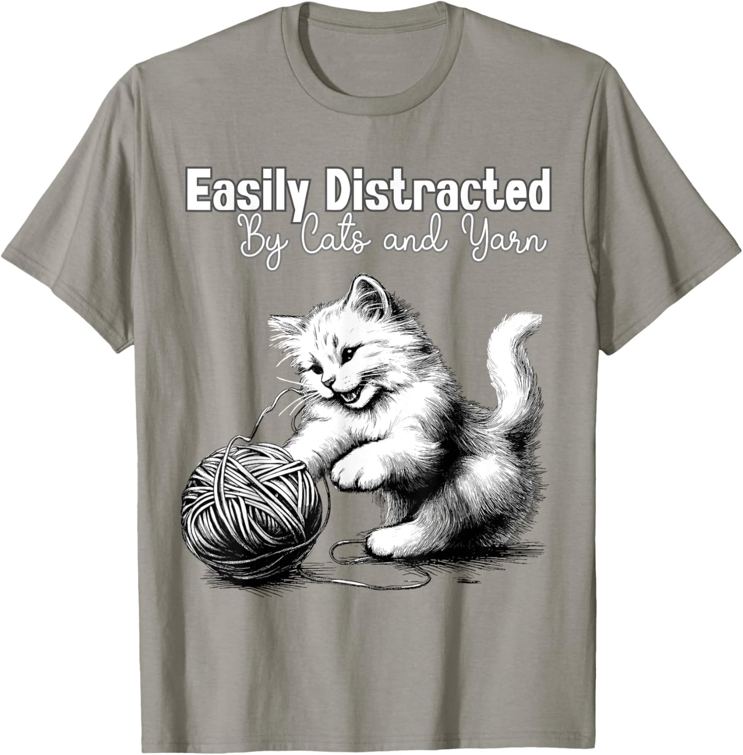 Adorable Knitting and Crochet Happy Cat Yarn Lovers Gift