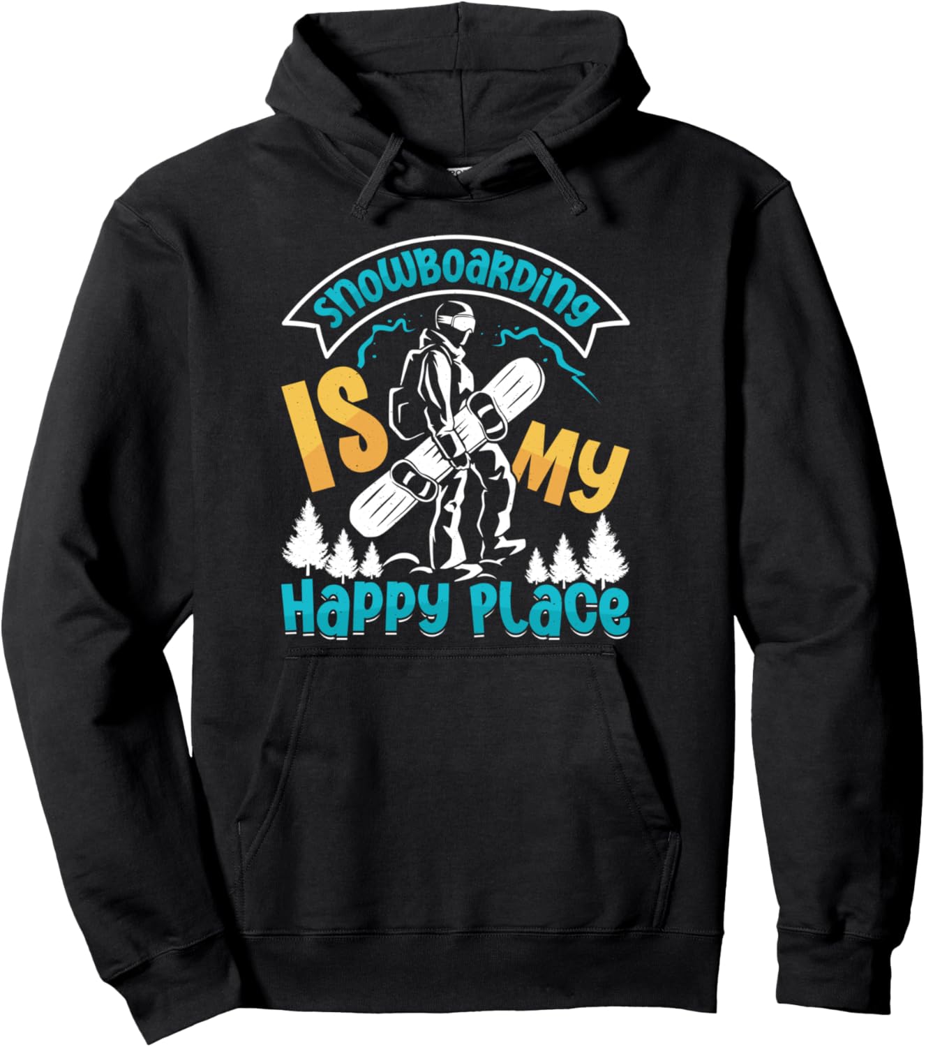 Snowboarder SNOWBOARDING IS MY HAPPY PLACE Children Pullover Hoodie