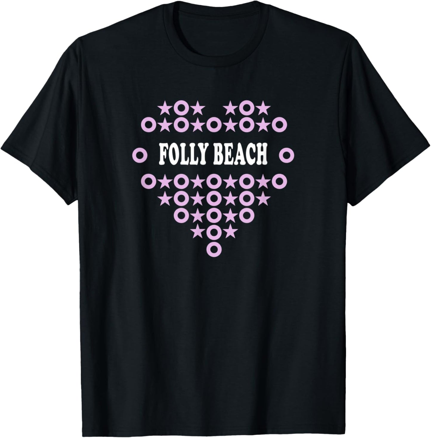 Folly Beach Pink Heart A Great Place T-Shirt for Men Women Kids